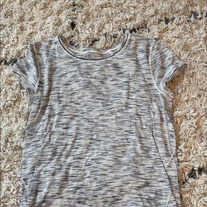 Lululemon Another Mile Short Sleeve in Tiger Space Dye Black White
